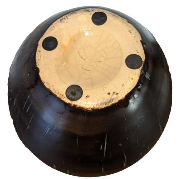 Chunky Stoneware Vase Jug 10" – Rustic Modern Pottery Decor Tan Black - Picture 5 of 7